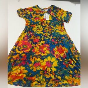 NWT LuLaRoe Small Celia Bright Floral Swing Dress - Multicolor